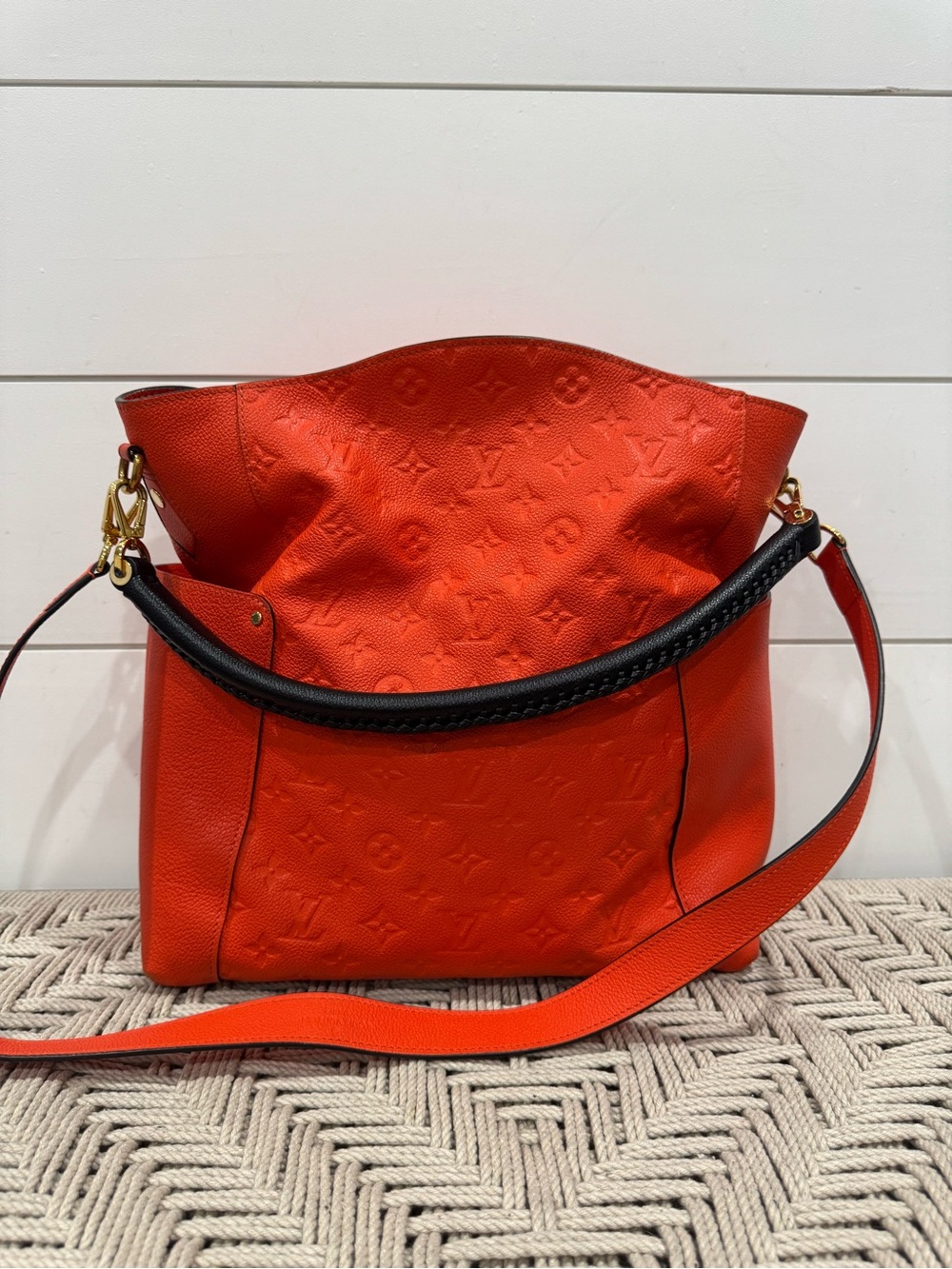 Louis Vuitton orange Bagatelle Monogram Empreinte Leather Hobo bag - Picture 2 of 16